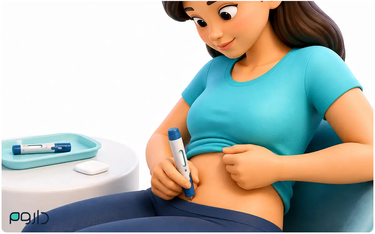 آموزش نحوه صحیح تزریق زیرجلدی آمپول لاغری در شکم