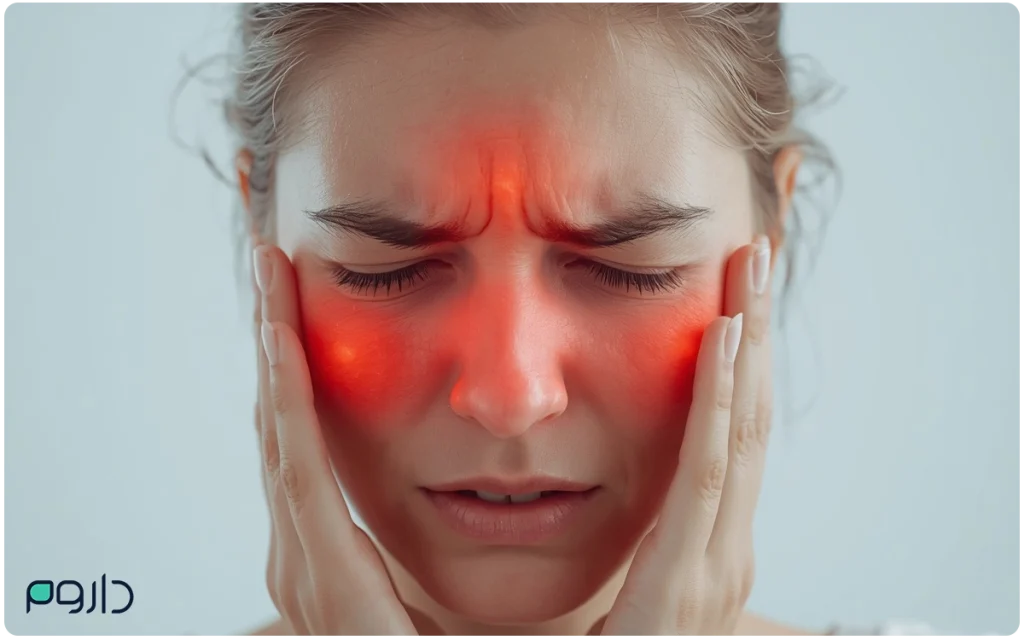 نواحی ملتهب شده سینوس و گونه ها سینوزیت