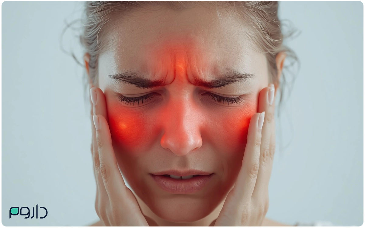 نواحی ملتهب شده سینوس و گونه ها سینوزیت