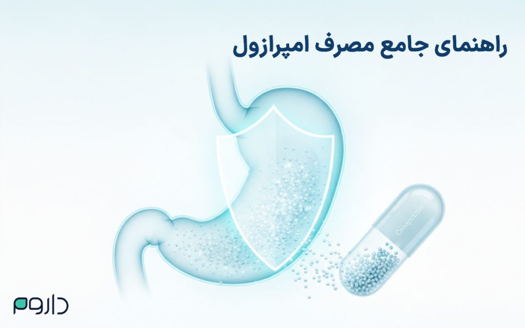مفهوم کاهش اسید معده با داروی امپرازول جهت درمان رفلاکس و سوزش معده